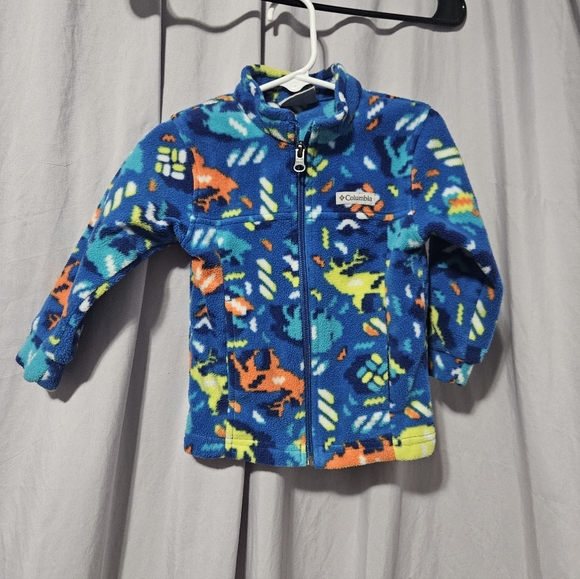 Columbia Toddler Zing III Fleece Zip Up With Buffalo And Reindeer Print - Picture 6 of 9